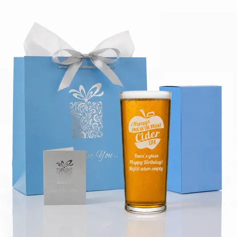 Personalised Pint Glass - Bright Cider Life