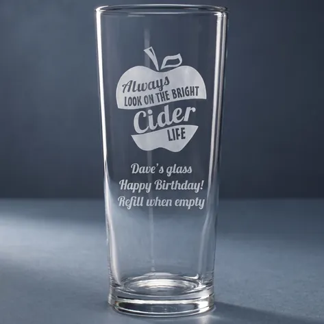 Personalised Pint Glass - Bright Cider Life