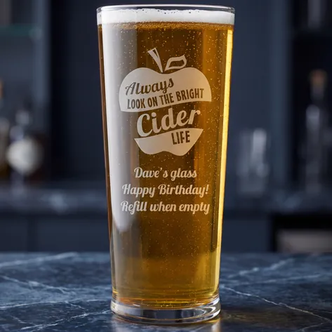 Personalised Pint Glass - Bright Cider Life