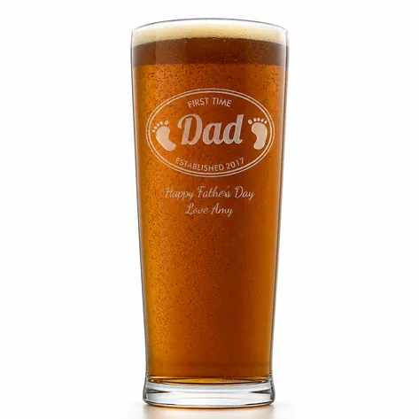 Personalised Pint Glass For A First Time Dad