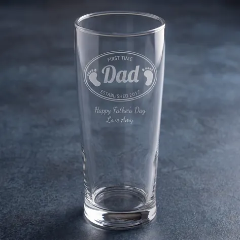 Personalised Pint Glass For A First Time Dad