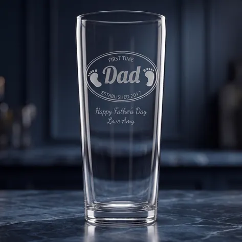 Personalised Pint Glass For A First Time Dad
