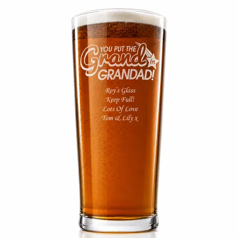 Personalised Grand In Grandad Pint Glass