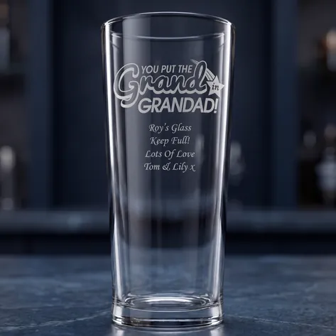 Personalised Grand In Grandad Pint Glass