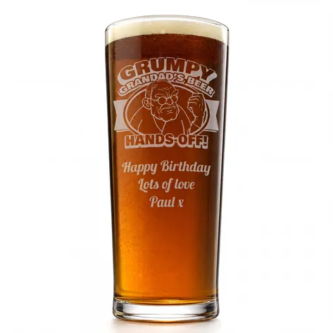 Personalised Grumpy Grandad's Beer Pint Glass