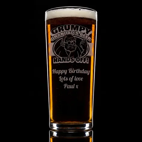 Personalised Grumpy Grandad's Beer Pint Glass