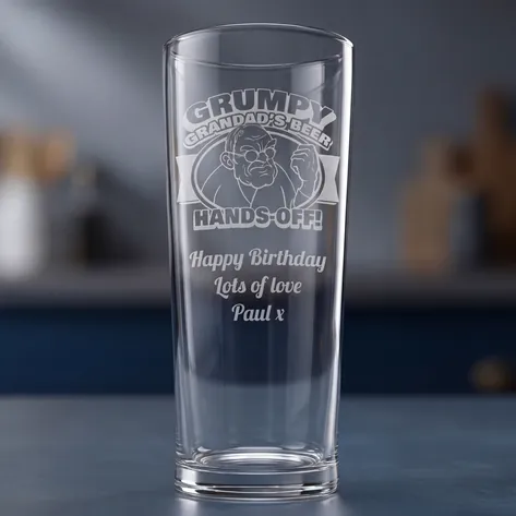 Personalised Grumpy Grandad's Beer Pint Glass