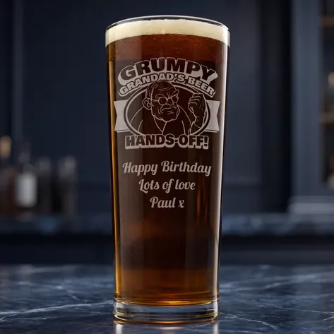 Personalised Grumpy Grandad's Beer Pint Glass