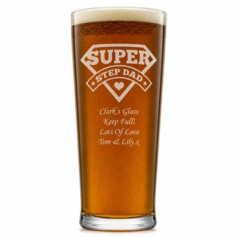 Personalised Super Step Dad Straight Pint Glass