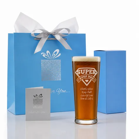 Personalised Super Step Dad Straight Pint Glass