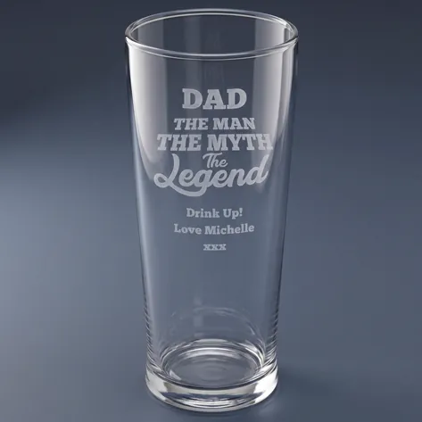 Personalised Pint Glass - Man, Myth, Legend