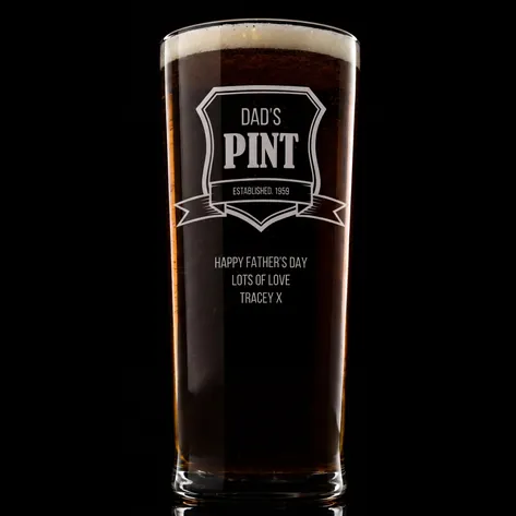 Personalised Pint Glass - Established Crest