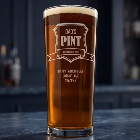 Personalised Pint Glass - Established Crest