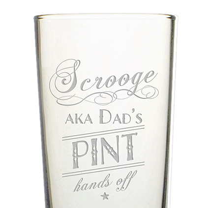 Personalised Christmas Scrooge Traditional Straight Pint Glass