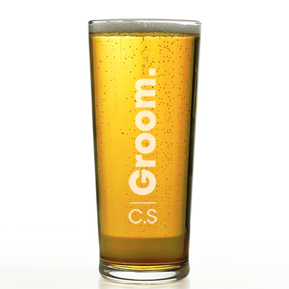 Personalised Wedding Groomsmen Pint Glass Choose Option