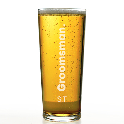 Personalised Wedding Groomsmen Pint Glass Choose Option