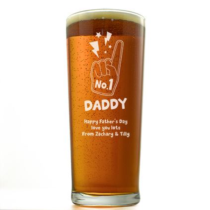 Personalised Engraved No1 Dad Pint Glass