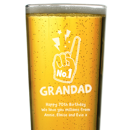 Personalised Engraved No1 Dad Pint Glass