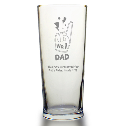 Personalised Engraved No1 Dad Pint Glass