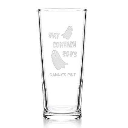 Personalised May Contain Boos Pint Glass