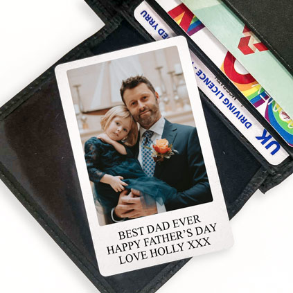 Personalised Metal Photo Wallet Card With Message