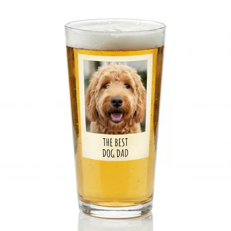 Personalised Photo Pint Glass With Message Personalised Photo Pint Glass With Message
