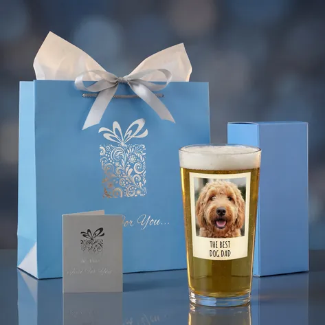 Personalised Photo Pint Glass With Message
