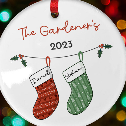 Personalised Christmas Stocking Round Bauble For Families