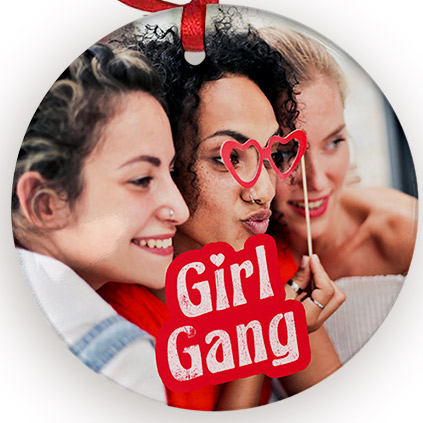 Personalised Photo Galentine's Girl Gang Ceramic Keepsake