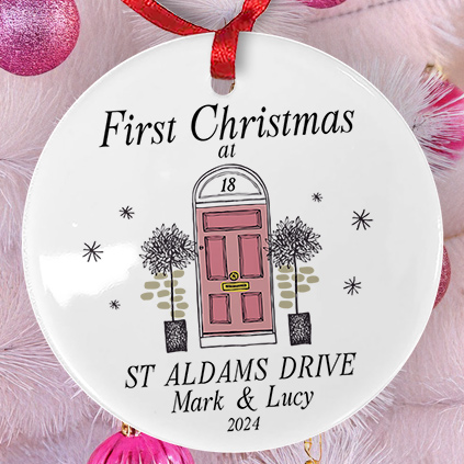Personalised First Christmas In New Home Bauble