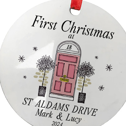 Personalised First Christmas In New Home Bauble