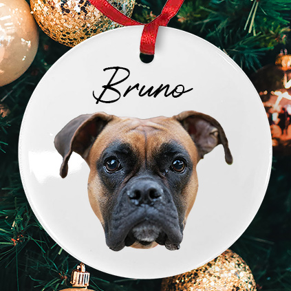 Personalised Face Cutout Ceramic Bauble
