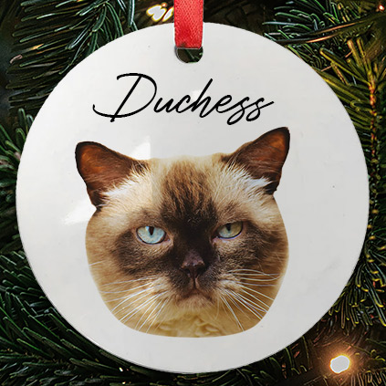 Personalised Face Cutout Ceramic Bauble
