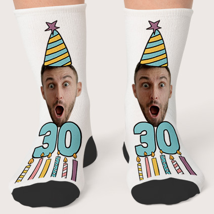 Personalised Birthday Age Face Socks