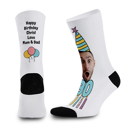 Personalised Birthday Age Face Socks