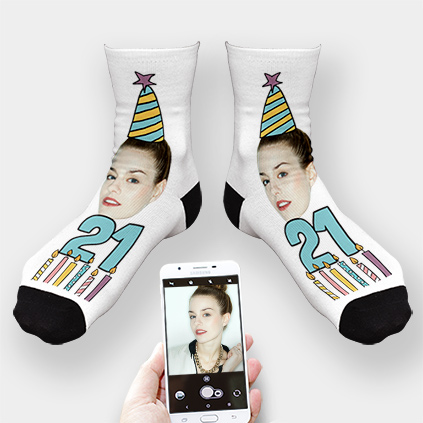 Personalised Birthday Age Face Socks