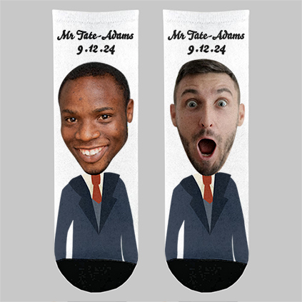 Personalised Photo Socks For Groom And Groom