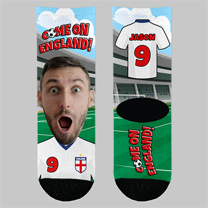 Personalised Photo Upload England Football Socks