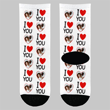 Personalised I Love You Photo Socks