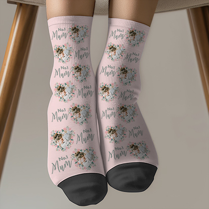 Personalised No1 Mum Floral Socks