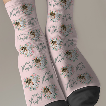 Personalised No1 Mum Floral Socks