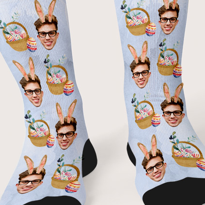 Personalised Easter Bunny Photo Socks