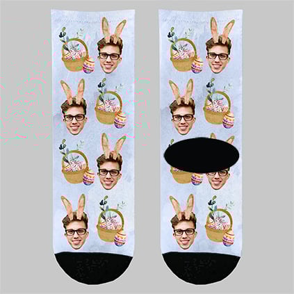 Personalised Easter Bunny Photo Socks