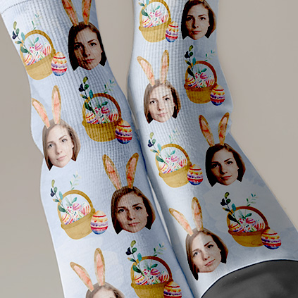 Personalised Easter Bunny Photo Socks