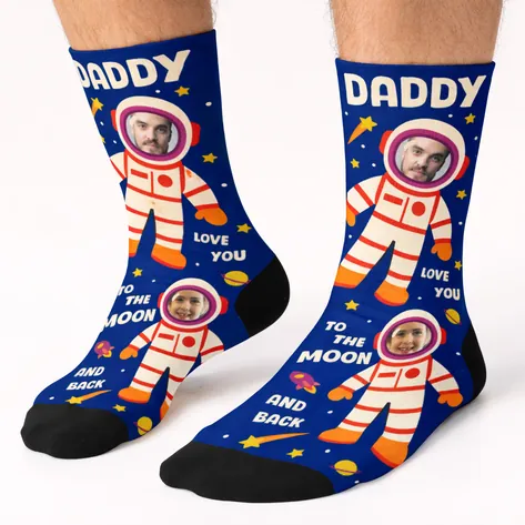 Photo Socks For Daddy Love You To The Moon And Back