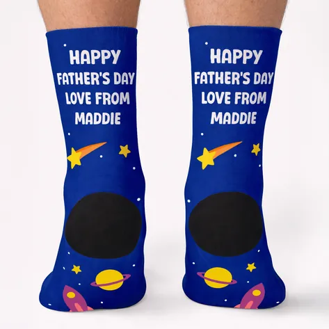 Photo Socks For Daddy Love You To The Moon And Back