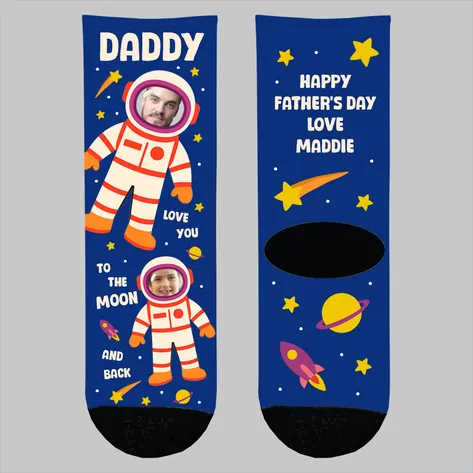 Photo Socks For Daddy Love You To The Moon And Back