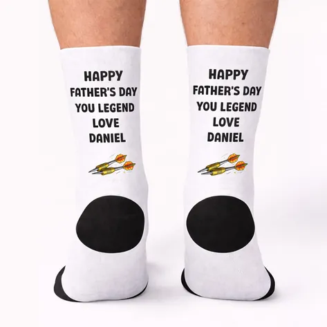 Personalised Darts Photo Socks For Dad