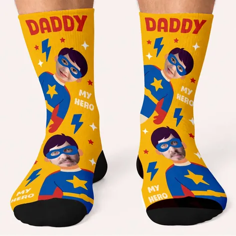 Photo Socks Superhero Daddy Photo Socks Superhero Daddy