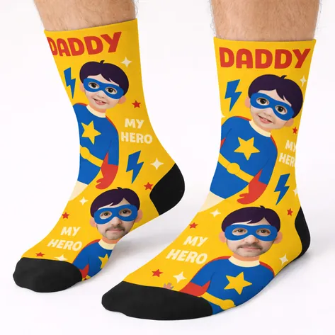 Photo Socks Superhero Daddy